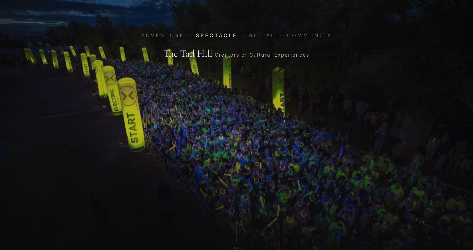 Tall Hill creative studio website with full-screen brand photography and minimal typography